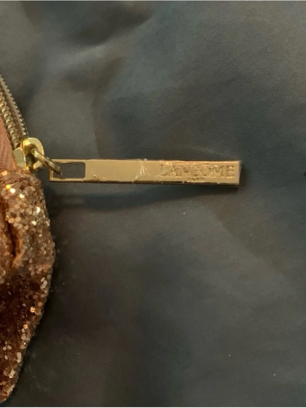 Lancôme Glitter Zip Pouch Pink Sparkle Cosmetic Bag